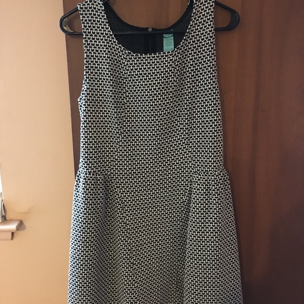 Black And White Textured Dress